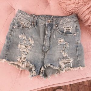 Denim cut off shorts